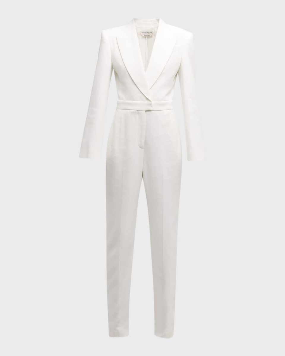 Tailored Plunge Jumpsuit with Slit Detail